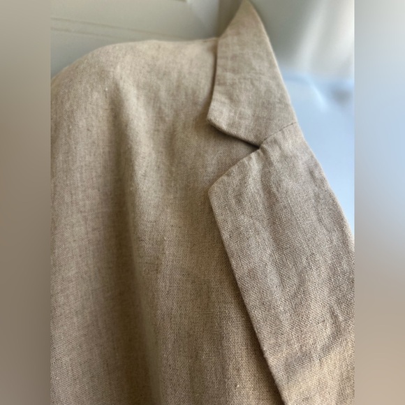 Cato Linen Blazer Womens Size XL Beige Basic Minimal Coastal Simple Jacket - Picture 3 of 9